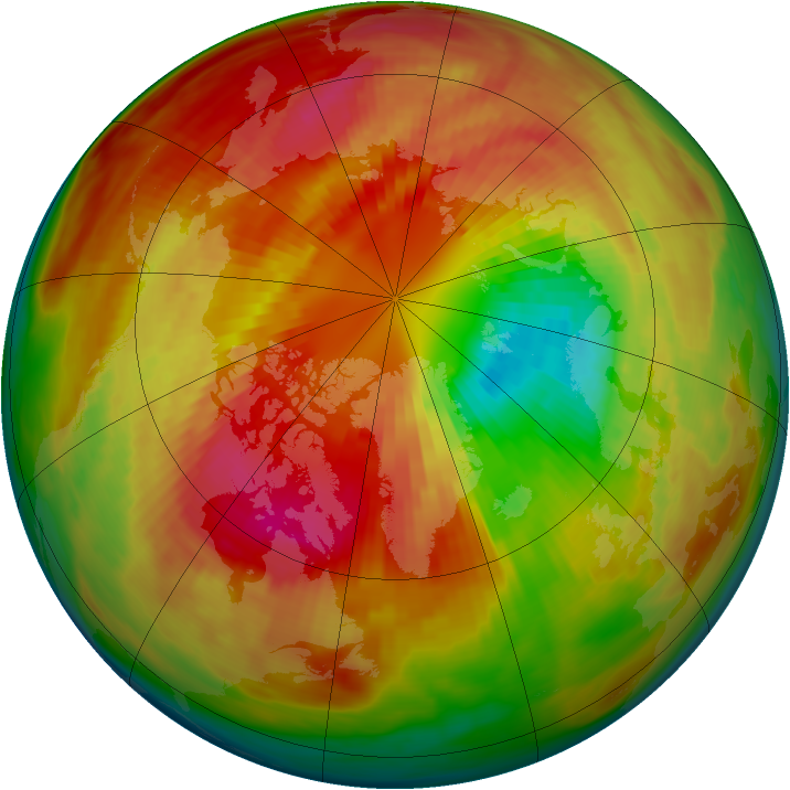 Arctic ozone map for 10 March 1984